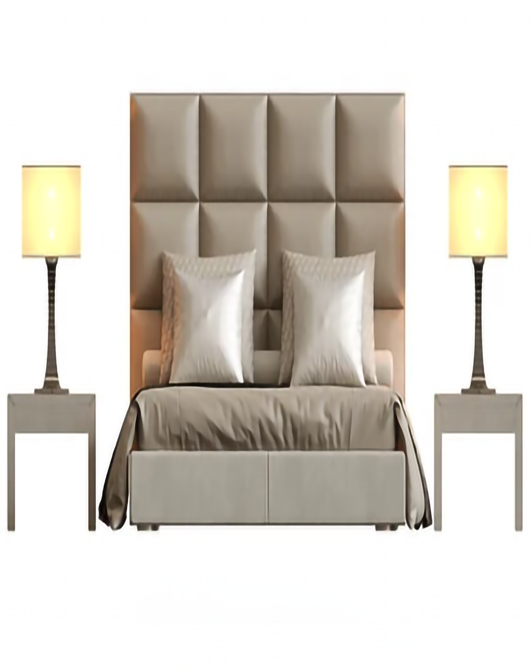 Ari Silver king/queen size engineered wood bed With Head Board ANGIE HOMES