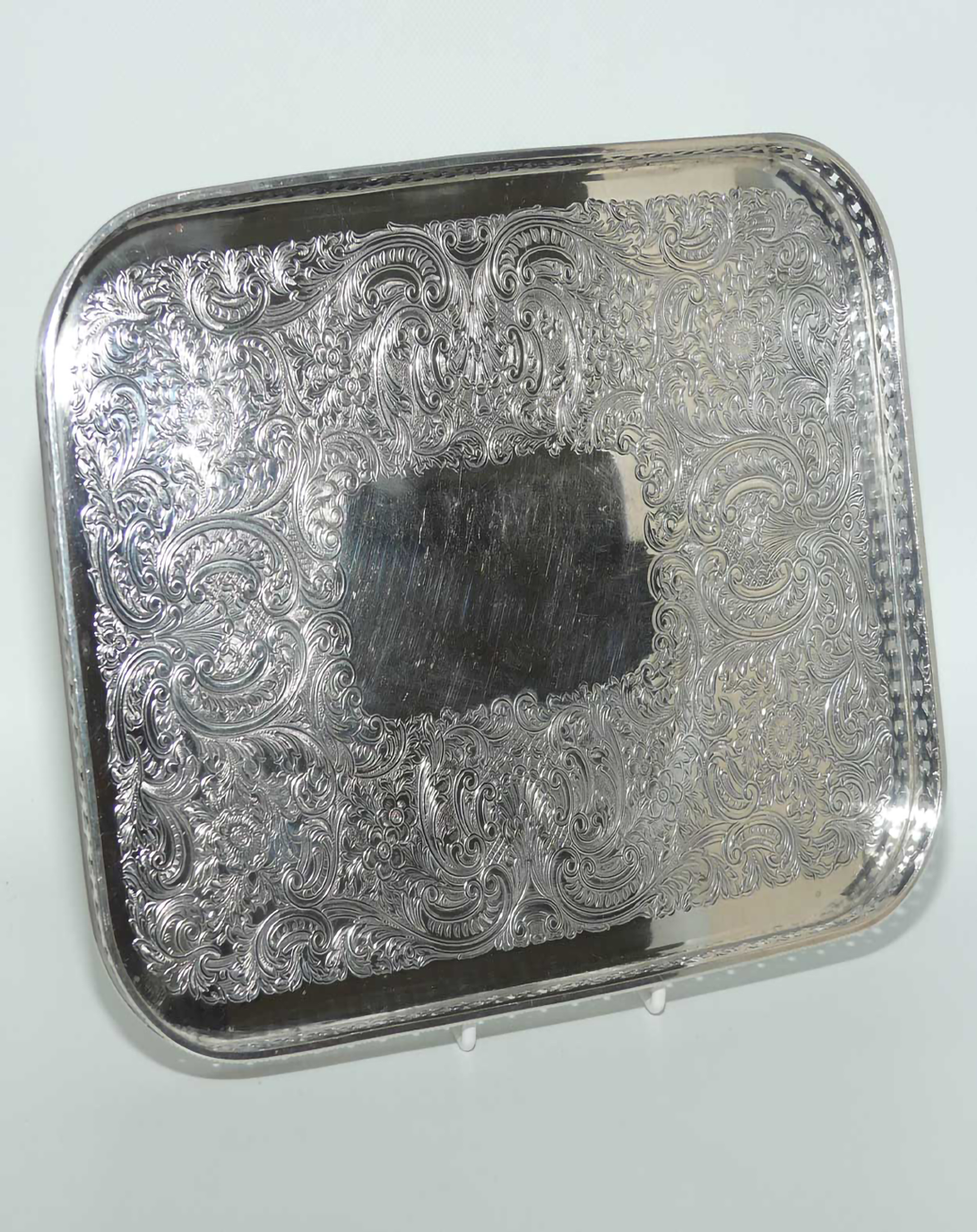 Arisu Classic Silver Plated Tray - Angie India Serverware