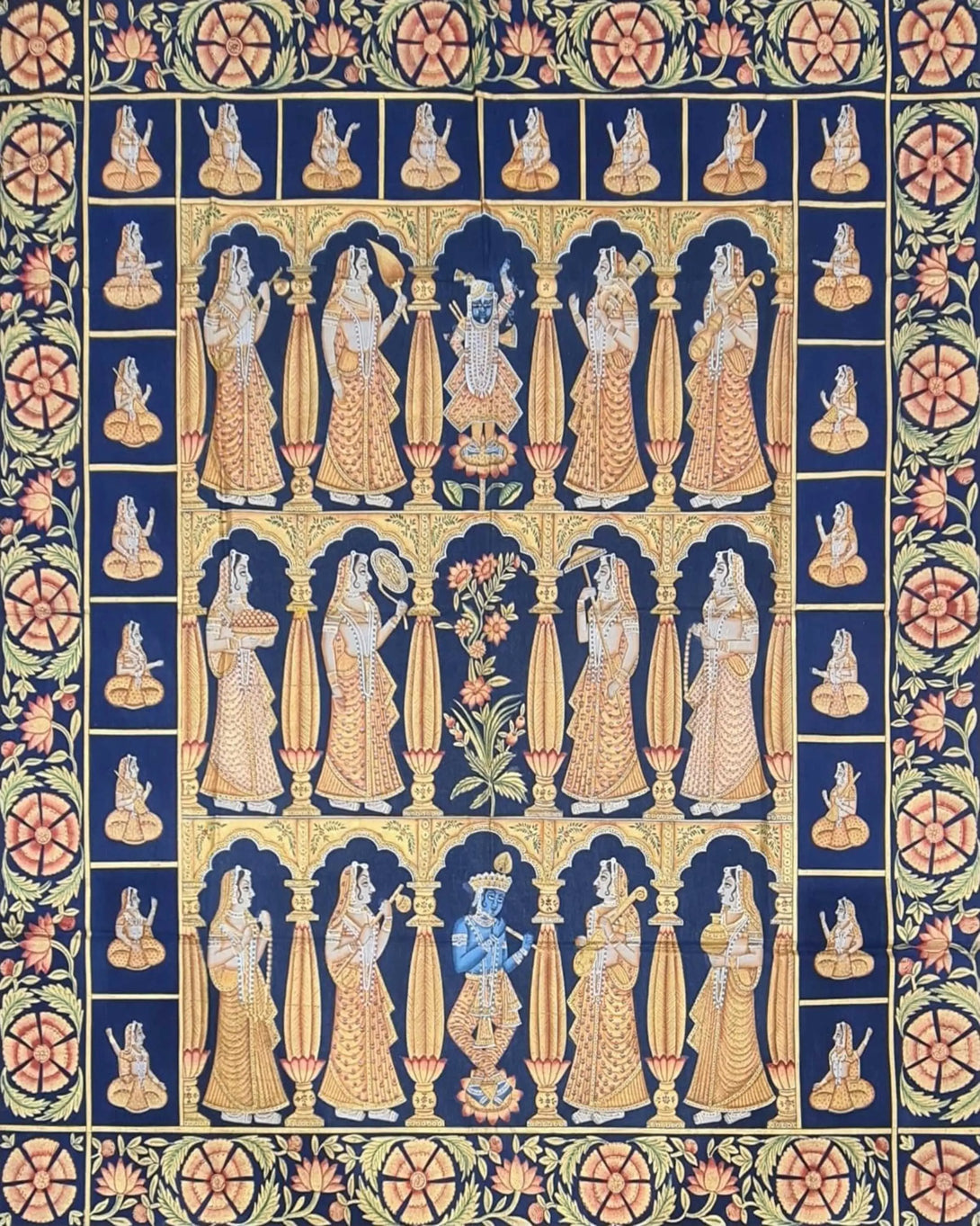 Arjun Blue Pichwai Painting ANGIE KRIPALANI DESIGN - ANGIE HOMES