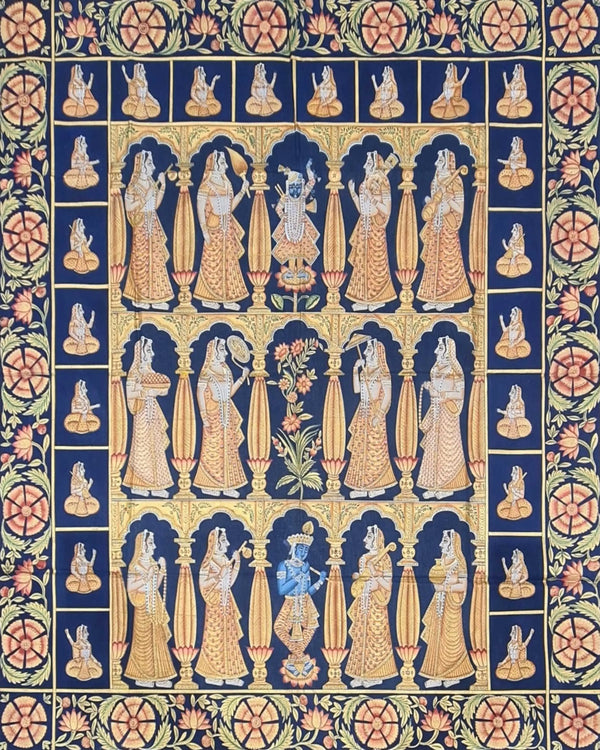 Arjun Blue Pichwai Painting ANGIE KRIPALANI DESIGN - ANGIE HOMES