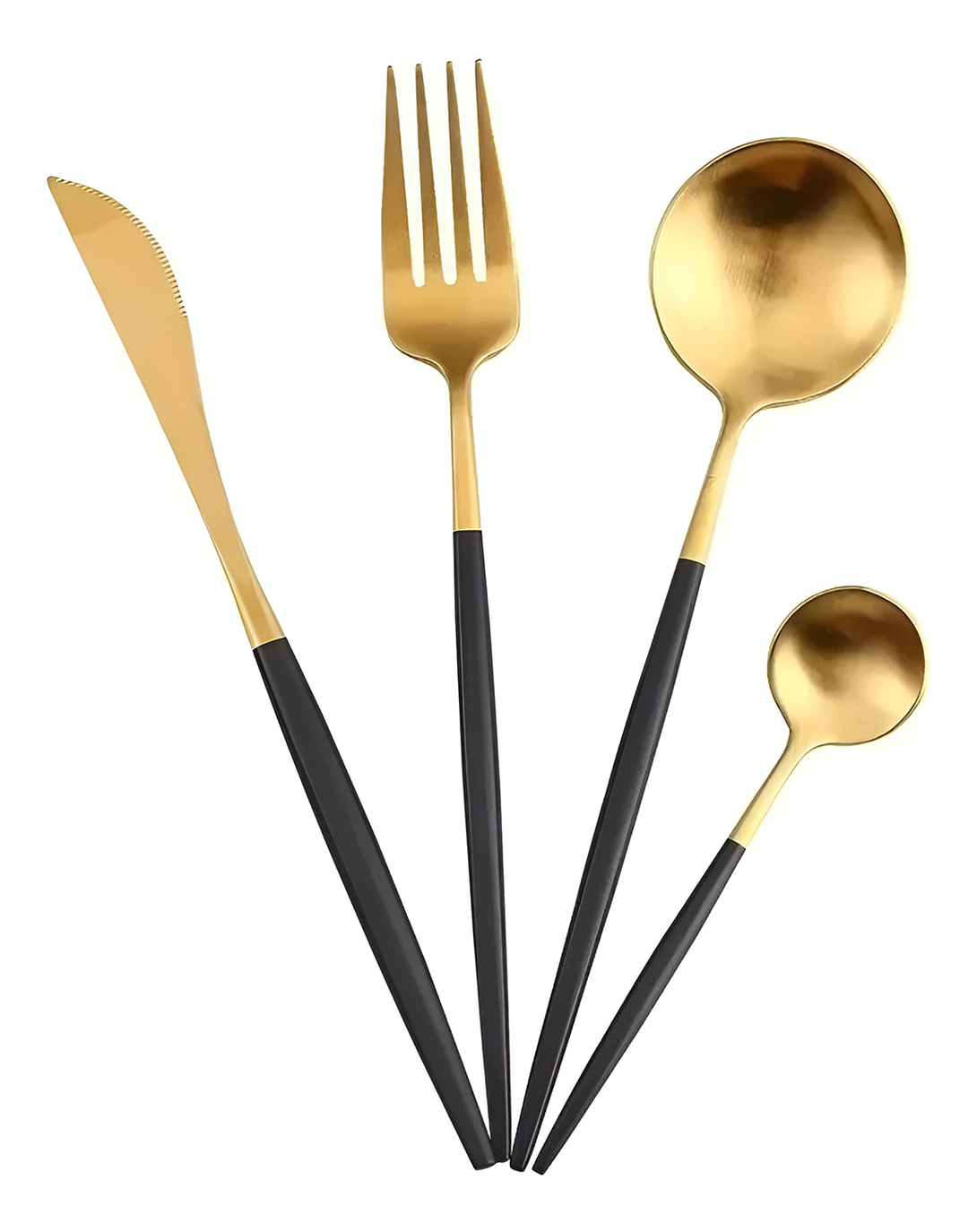 Atoosa Black and Golden Cutlery Set
