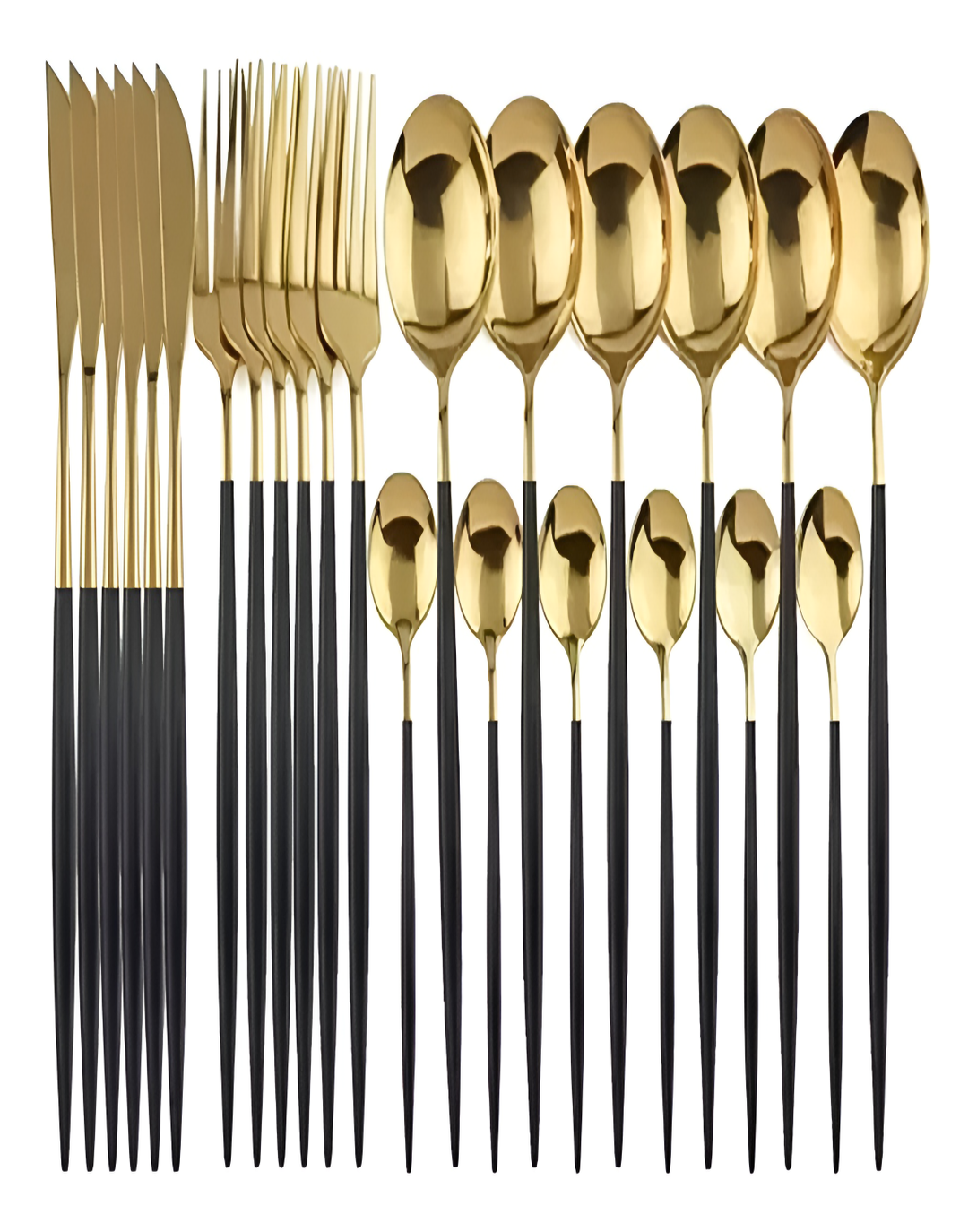 Atoosa Black and Golden Cutlery Set