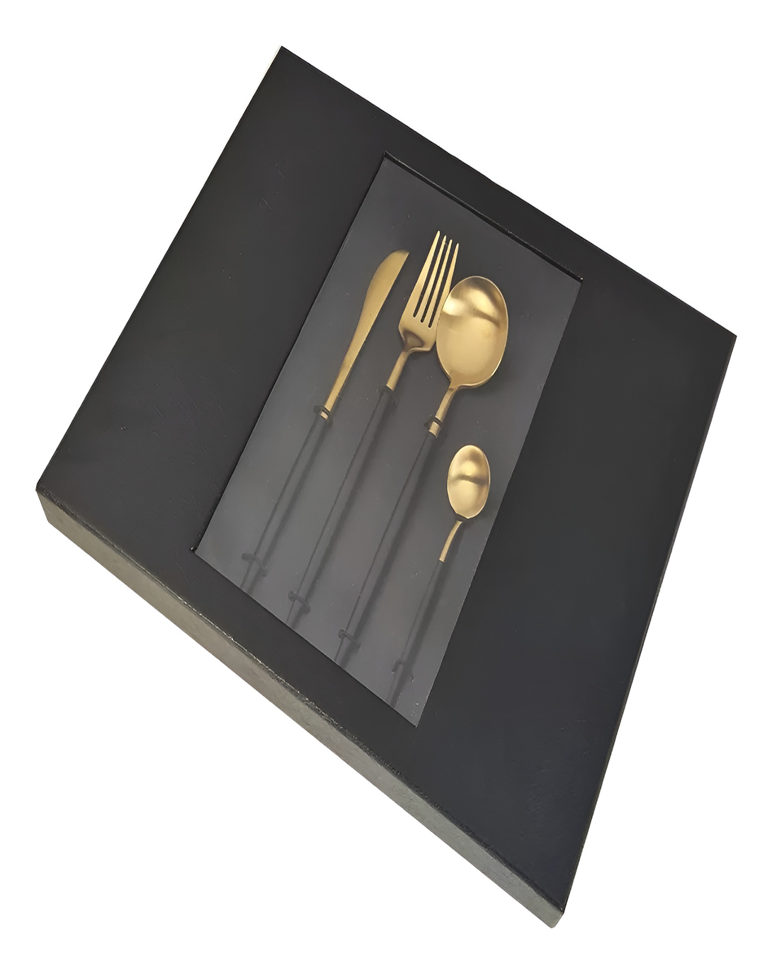 Atoosa Black and Golden Cutlery Set