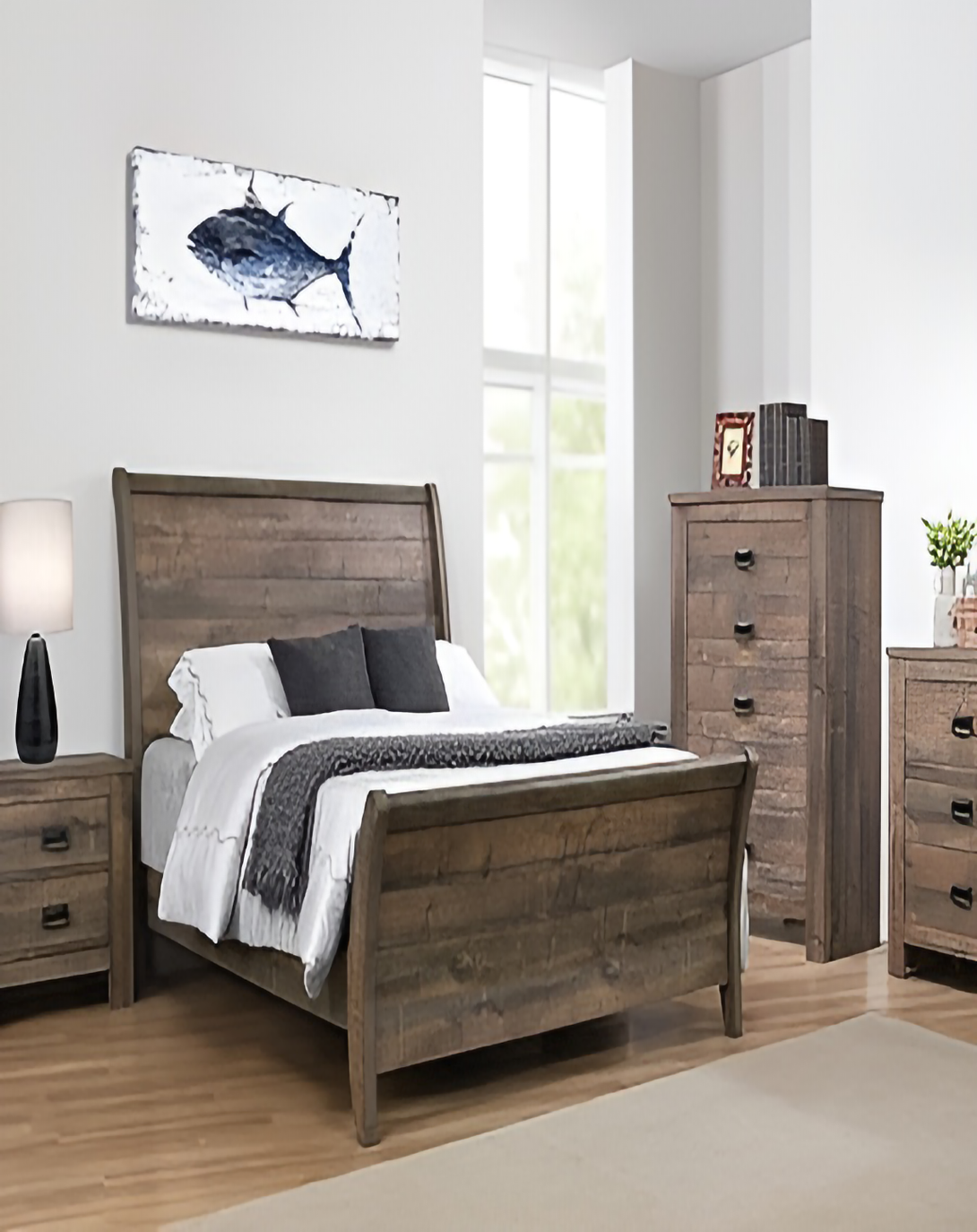 BLAKE BROWN WOODEN BED ANGIE HOMES