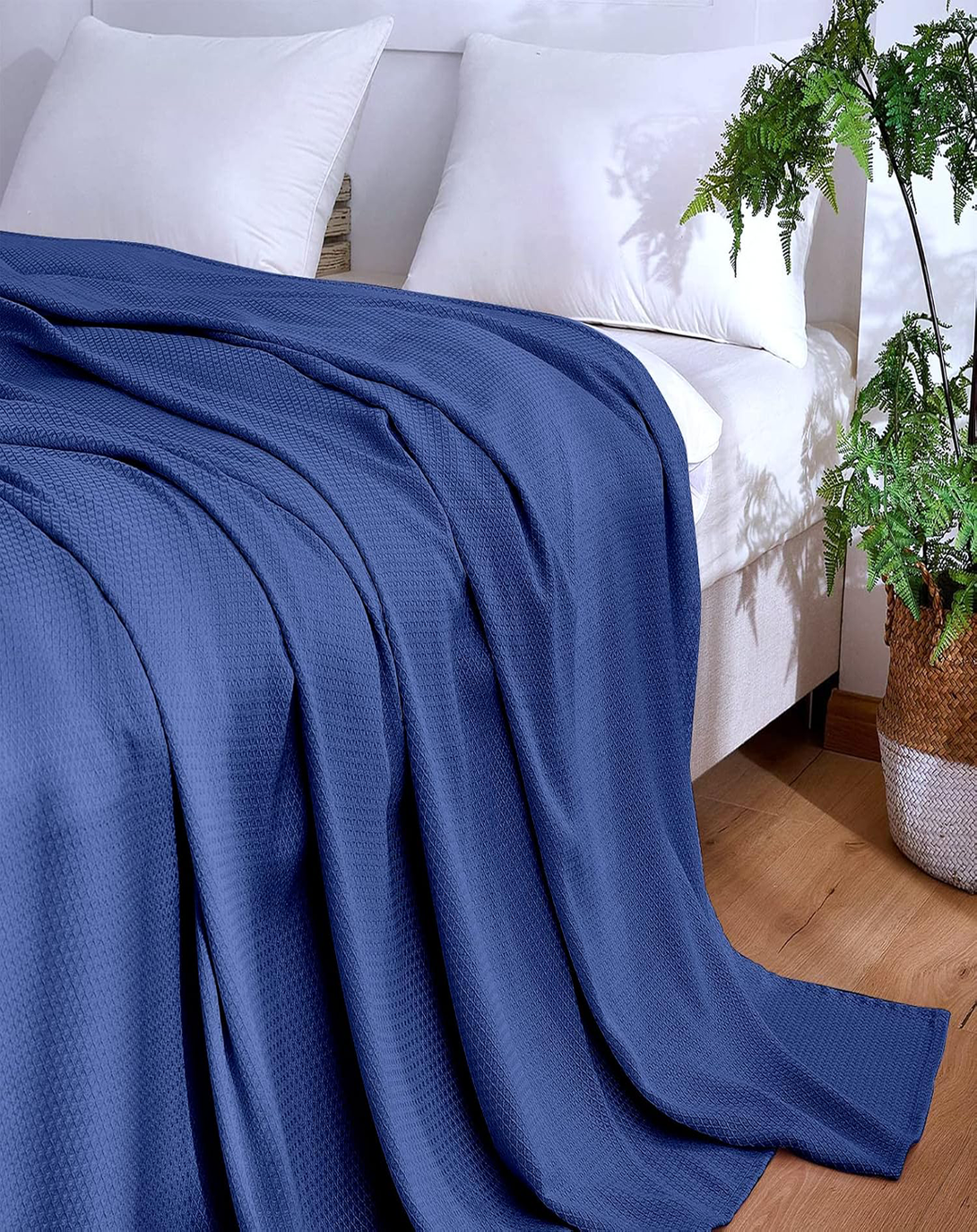 BOULDER BLUE THROW AND BLANKET ANGIE HOMES