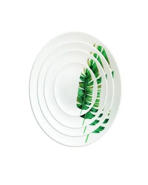Shop White And Green Leaf Plates Sets Online