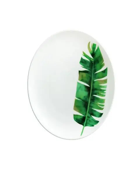 Buy White Green Leaf Plates Sets Online