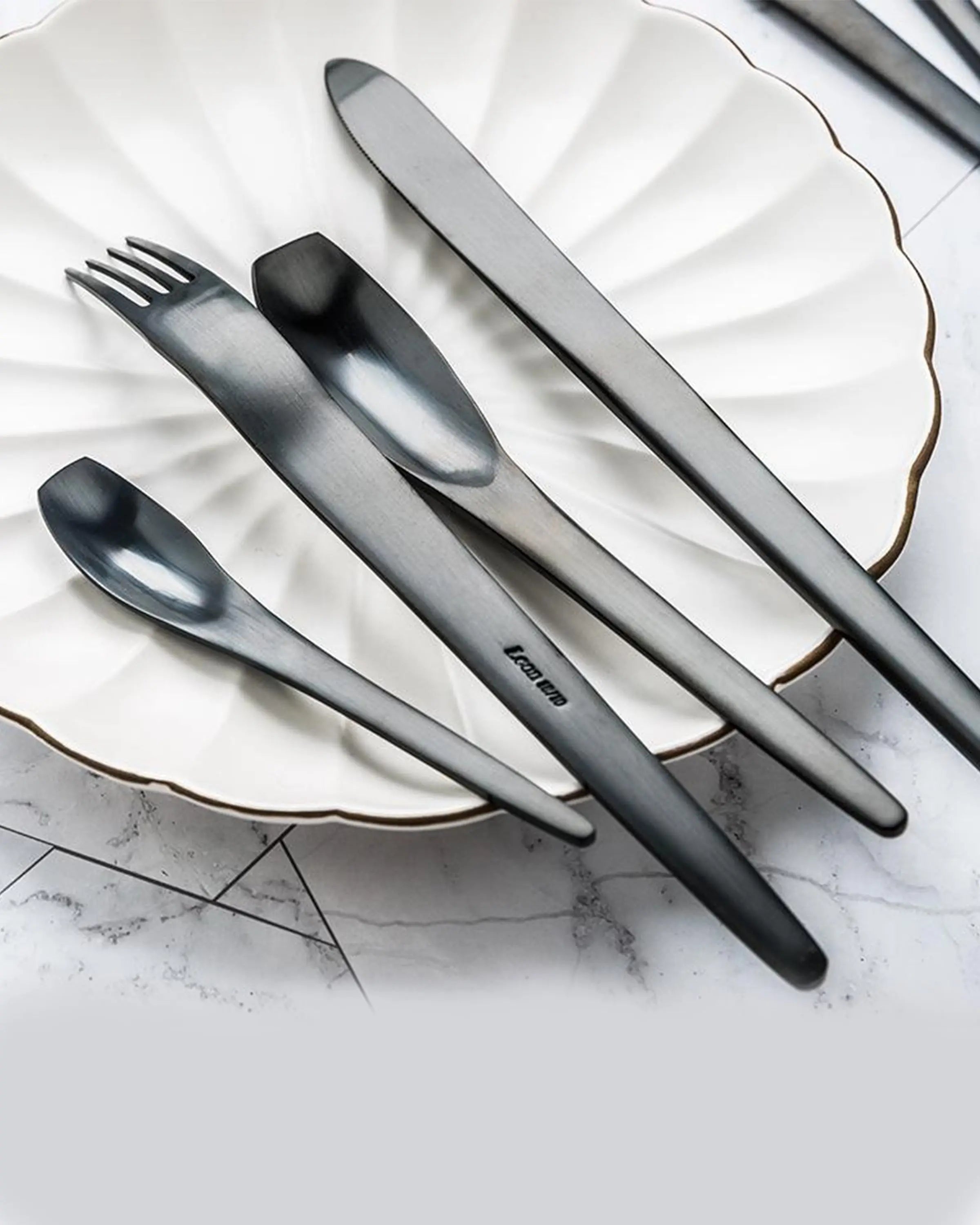 Barret Grey Black Finish Japanese Cutlery ANGIE HOMES
