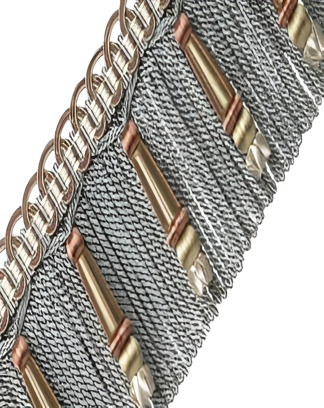 Beaded Polyester Gray Tie Backs