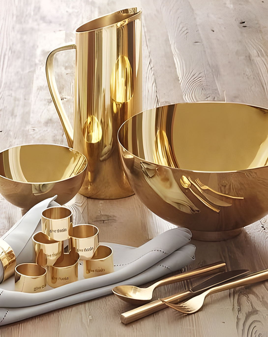 Beautiful Gold Finish Serverware