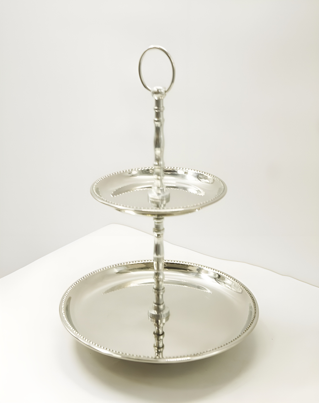 Beautiful Silver Plated Cake Tray - Angie India Serverware ANGIE HOMES