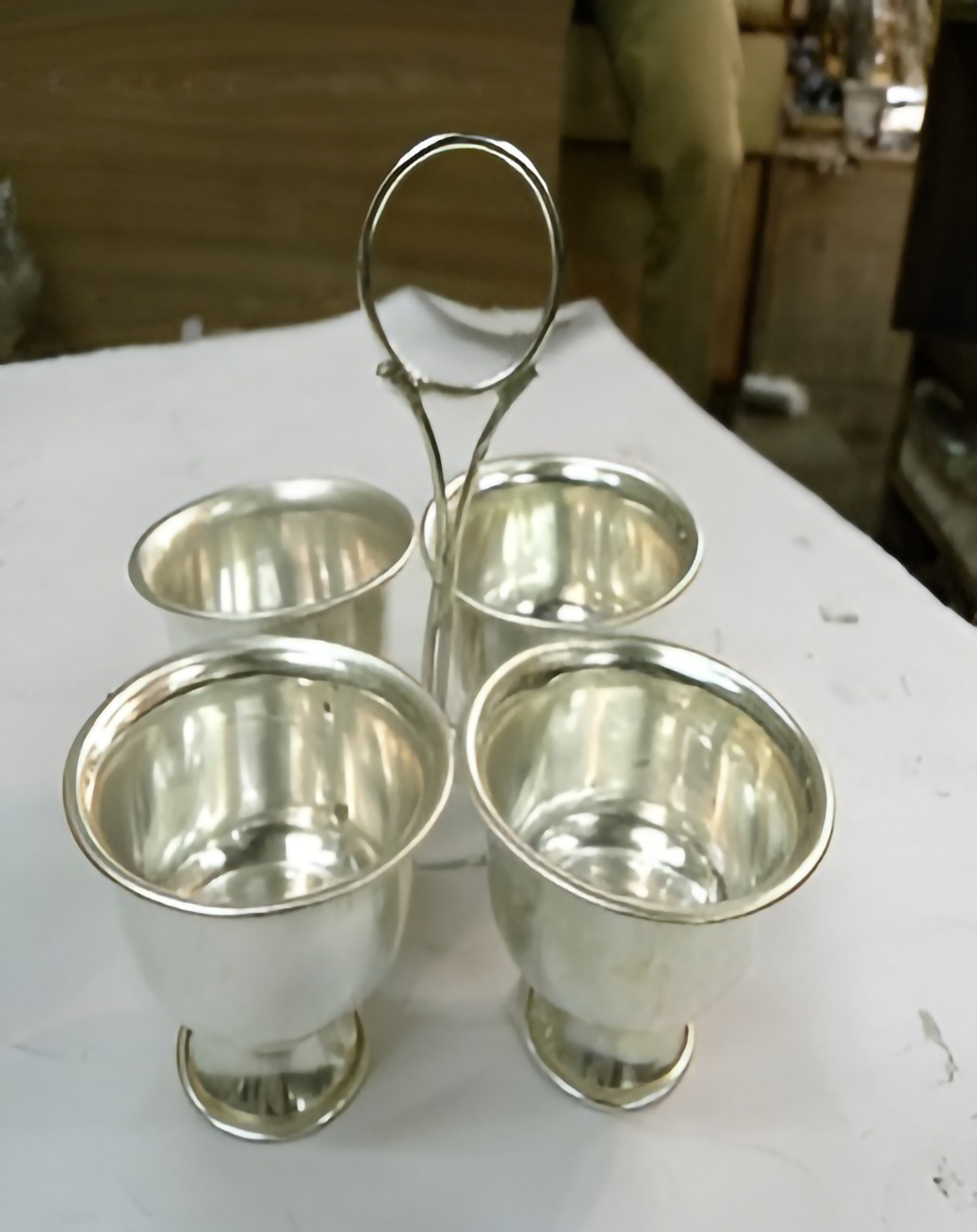 Beautiful Silver Plated Shade Katori - Angie India Serverware