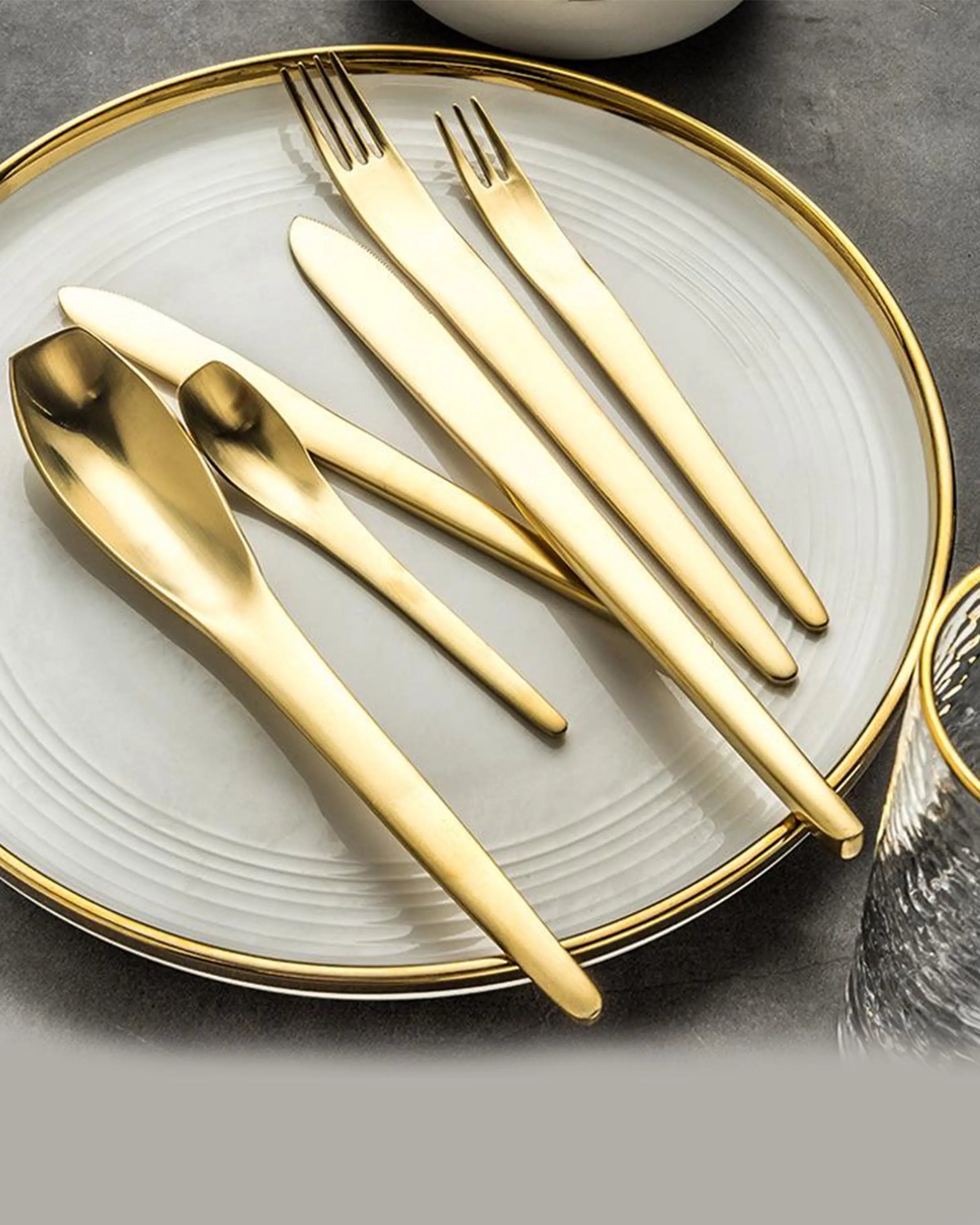 Bennett Gold Finish Cutlery ANGIE HOMES