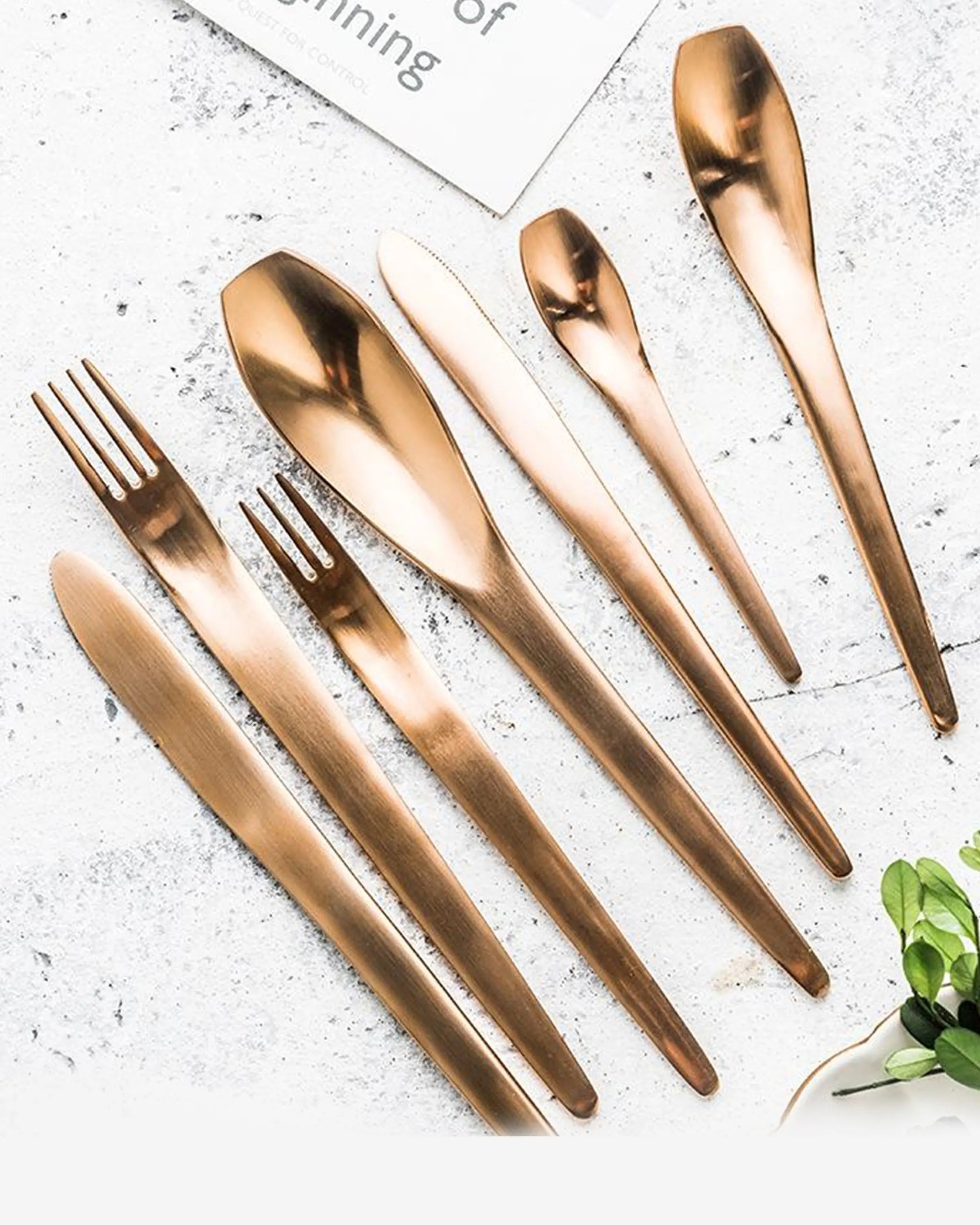 Berli Mate Rose Gold & Black Cutlery ANGIE HOMES