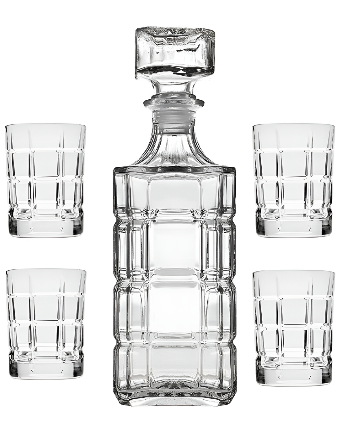 Best Cube Whiskey Glasses Set with Decanter