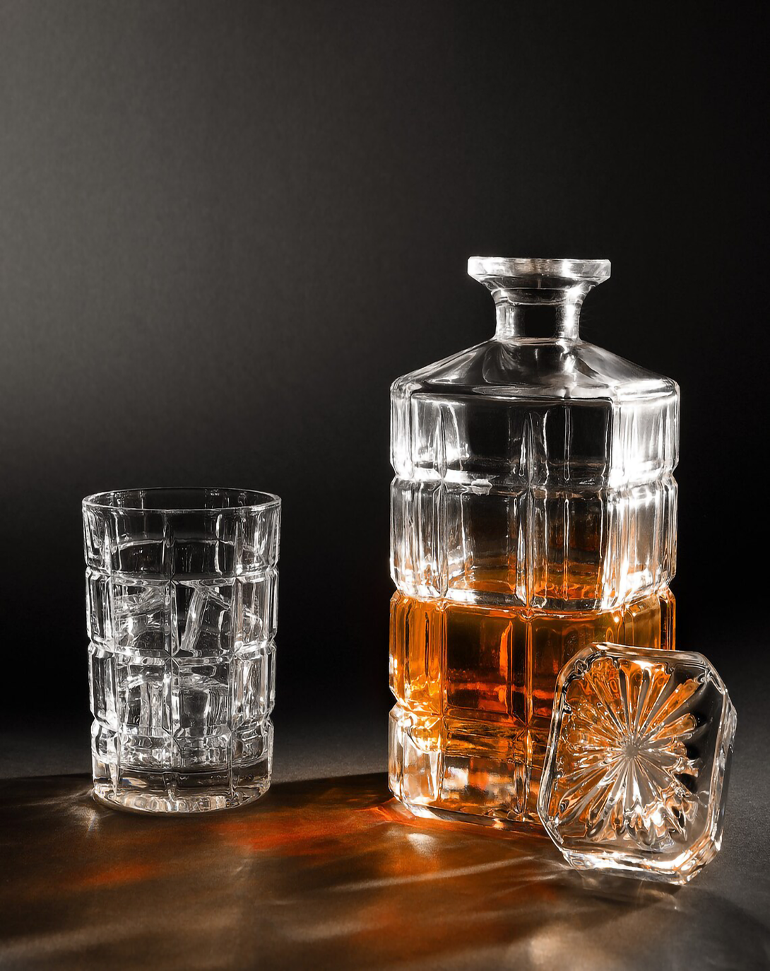 Best Cube Whiskey Glasses Set with Decanter