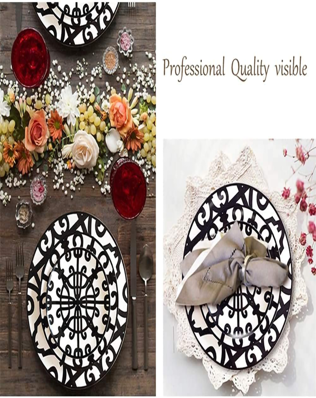 Bibe Unique Black and White Dinner Set