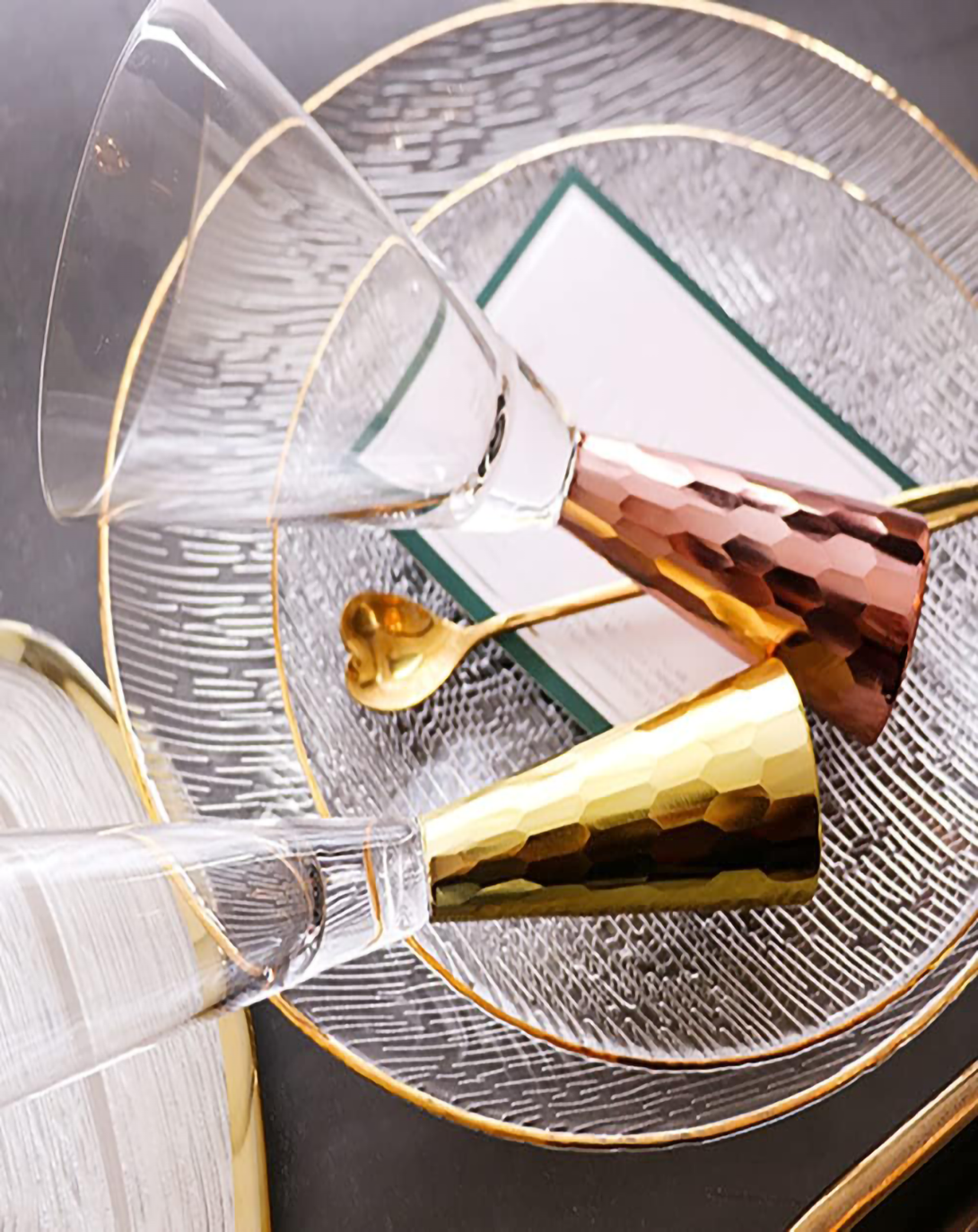 Blinker Luxury Golden Base Champagne Glass Set