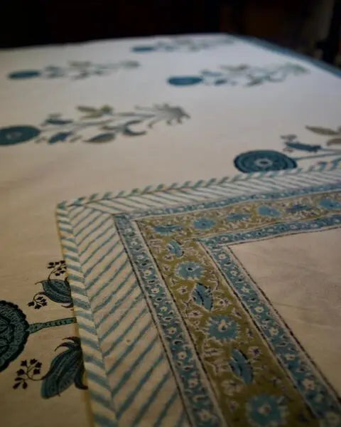 Blue Udaipur Table Tablecloth | Beautiful Rajasthani tablecloth ANGIE HOMES