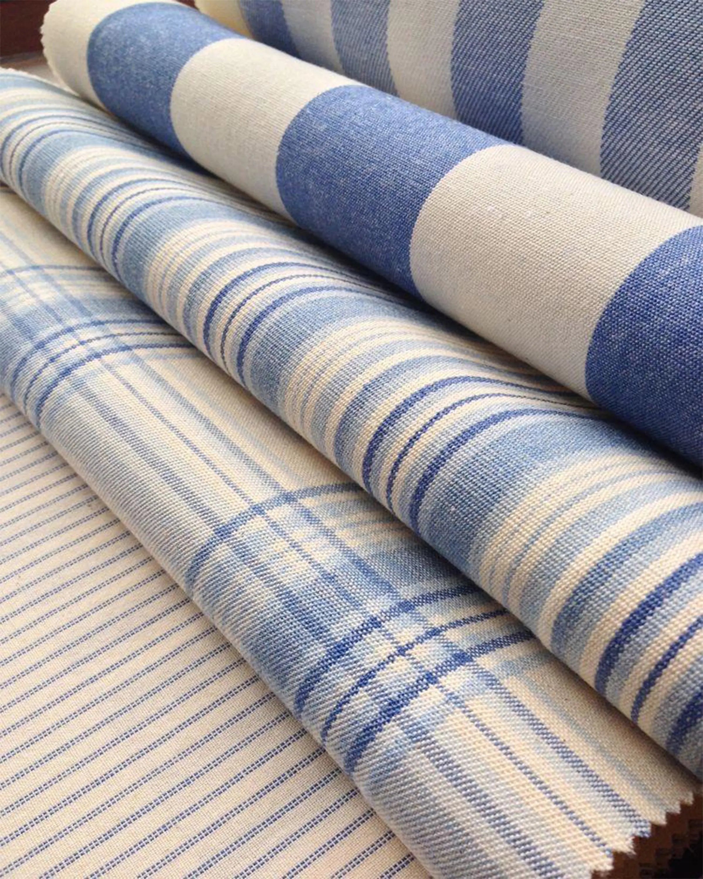 Blue & White Stripe Fabric ANGIE HOMES