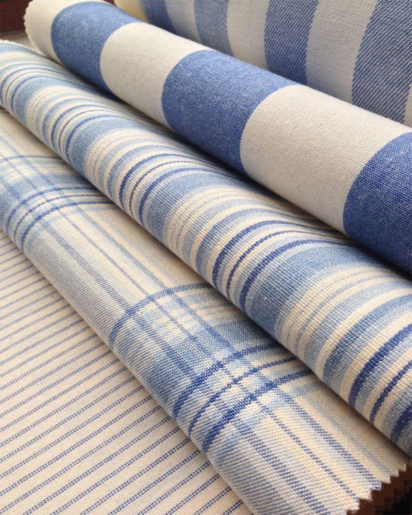 Blue & White Stripe Fabric ANGIE HOMES