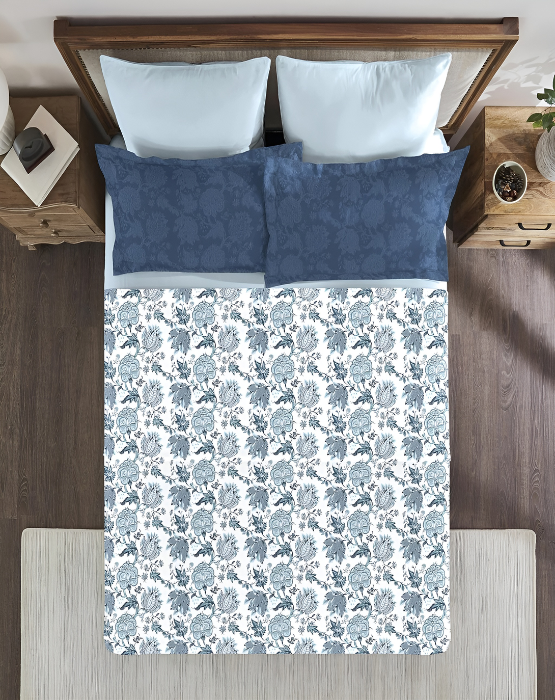 Bohemia elegant sky blue  Bed Set (4 Pcs) ANGIE HOMES