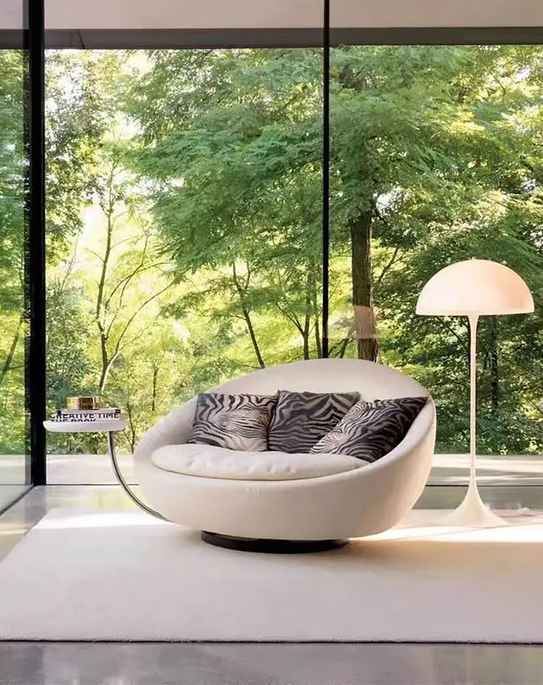 Bowl Sofa Sets  (White) round sofa chair