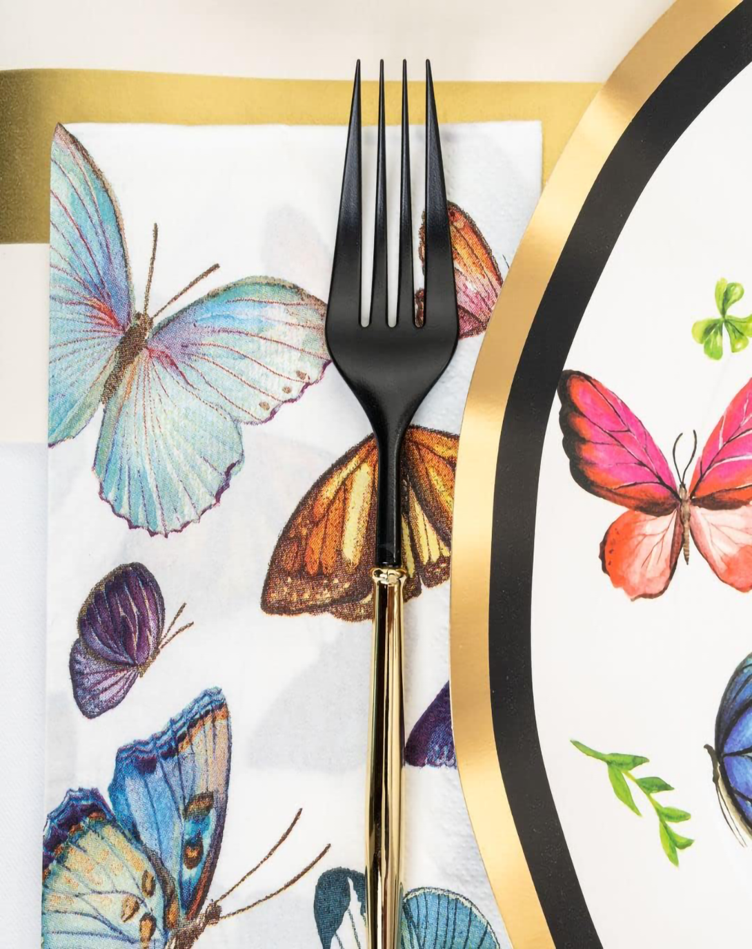 Butterfly Bright Multicolor Plates Set