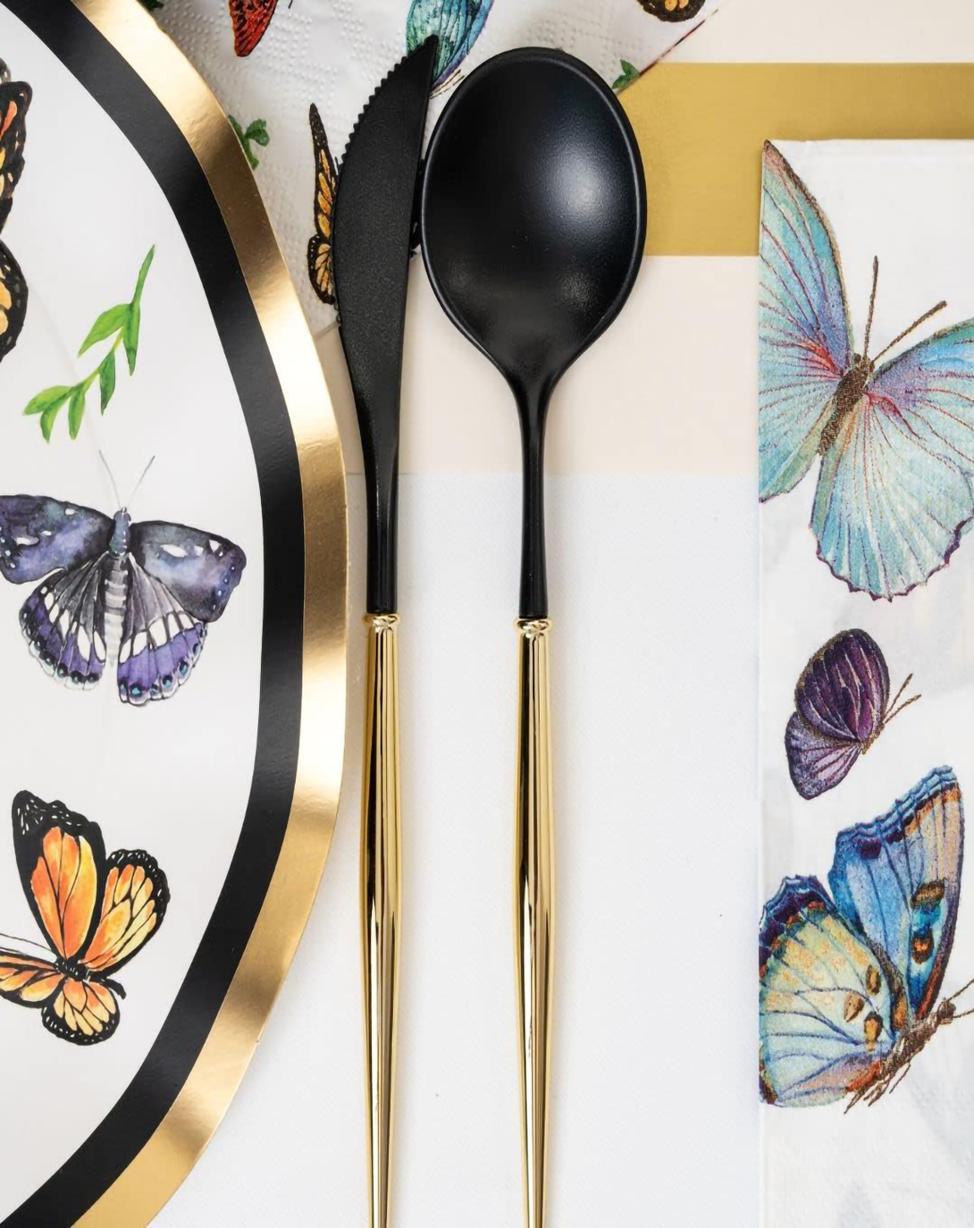 Butterfly Bright Multicolor Plates Set