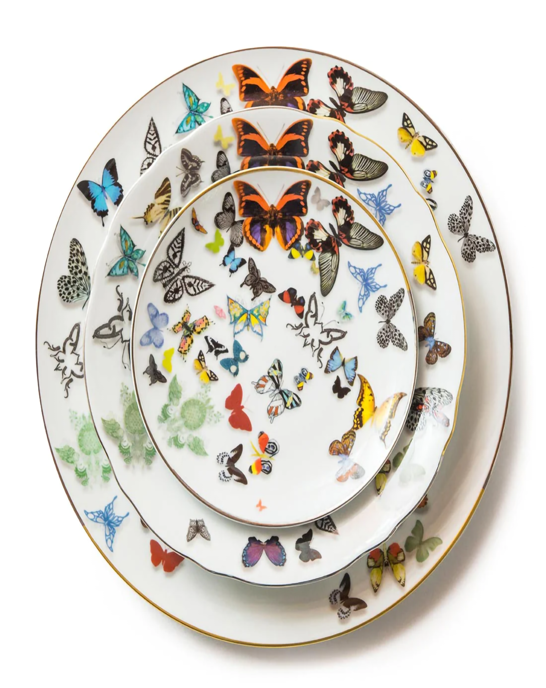 Butterfly Bright Multicolor Plates Set