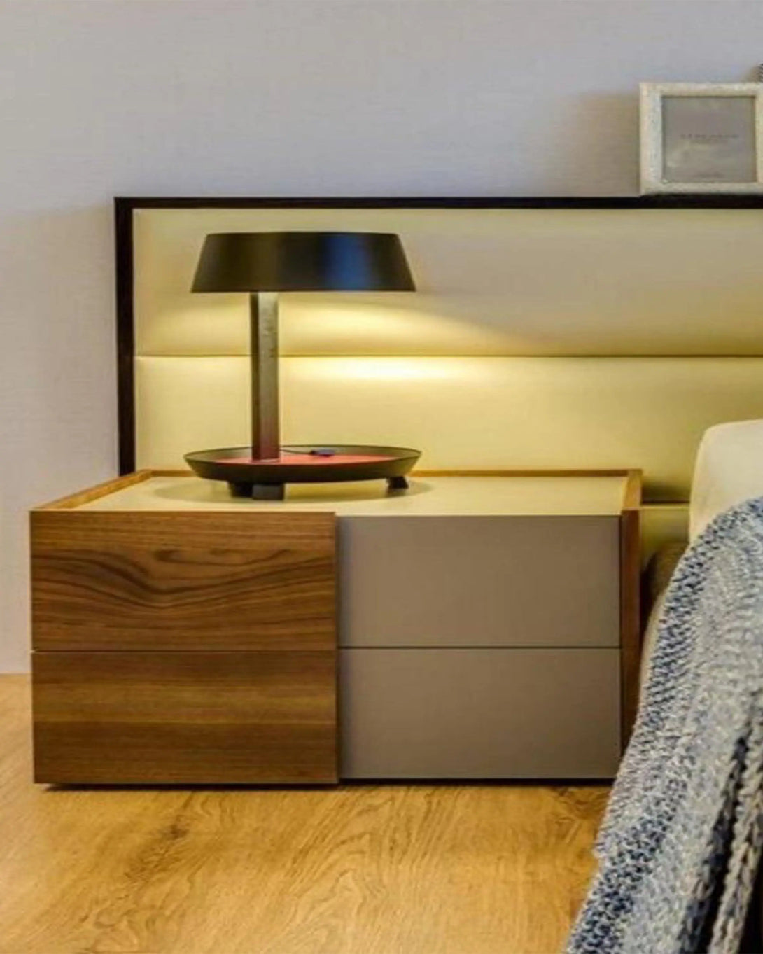 CACE GREY & BROWN SIDE TABLE ANGIE HOMES