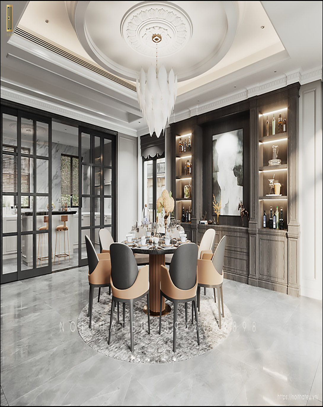 CAIRA LUXURY DINING TABLE 6 SEATER ANGIE HOMES