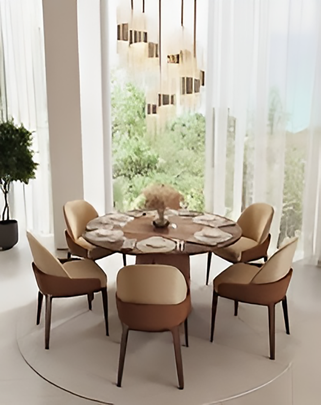CAIRA LUXURY DINING TABLE 6 SEATER ANGIE HOMES