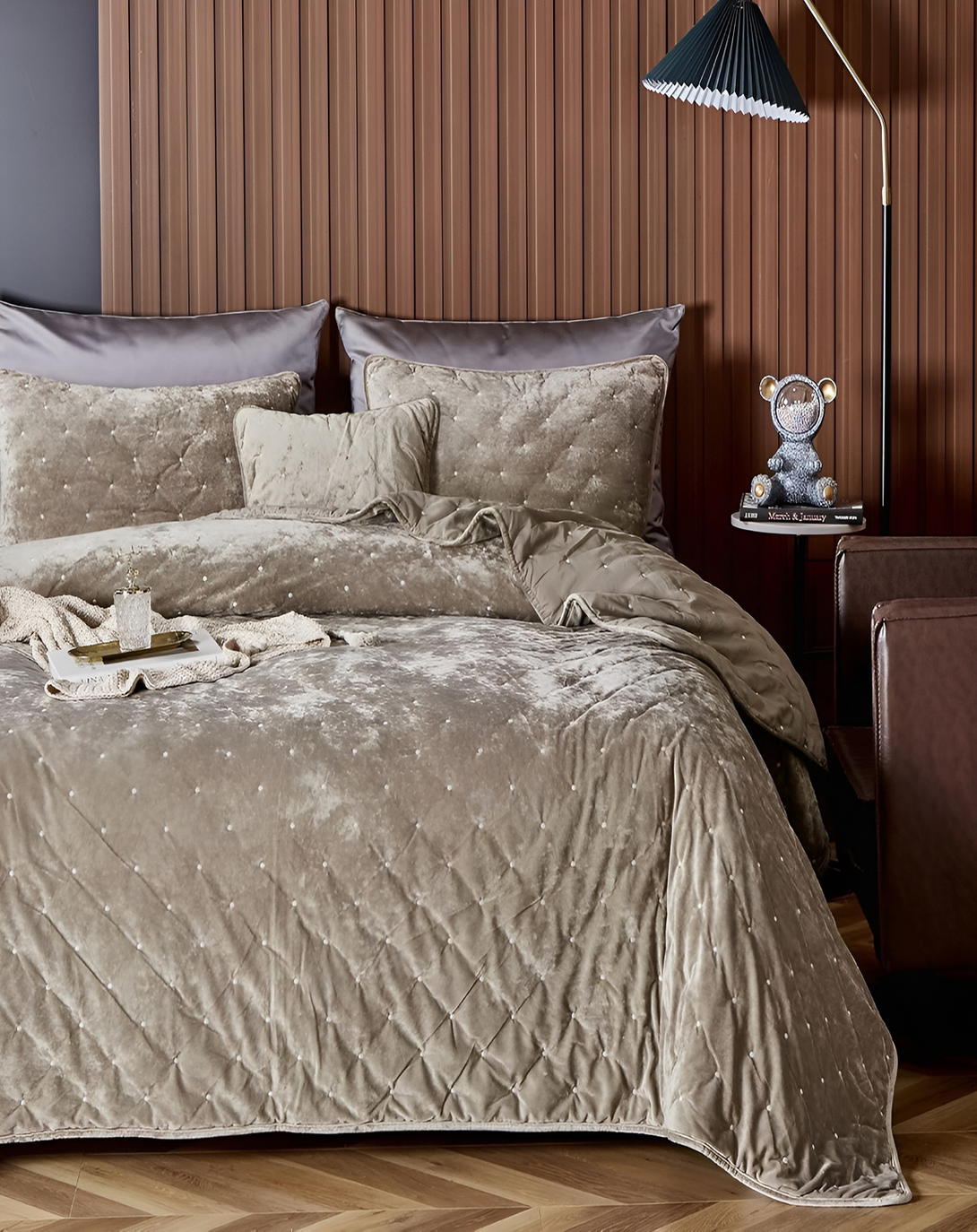 CAMBER BEAUTIFUL GREY Bed Set (4 Pcs)