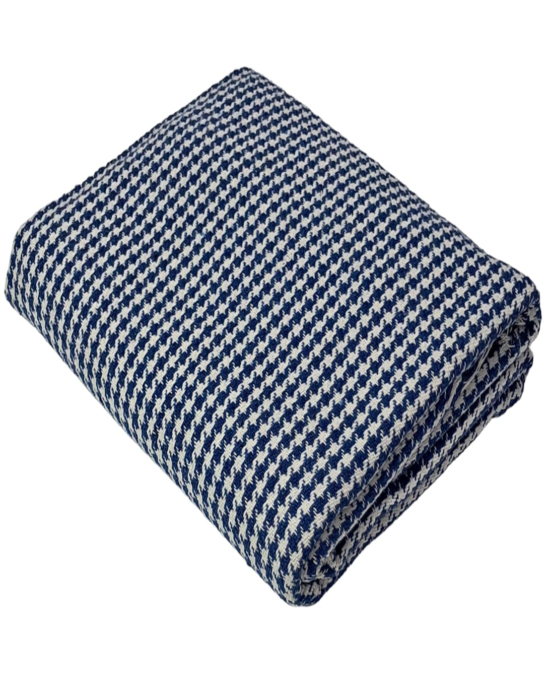 CHIA BLUE & WHITE HOUNDSTOOTH PATTERN FABRIC