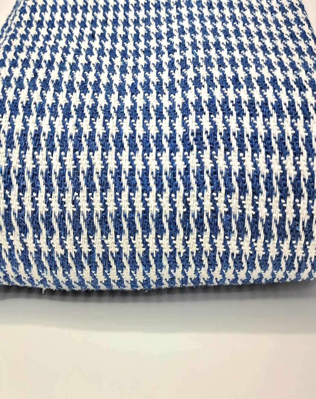 CHIA BLUE & WHITE HOUNDSTOOTH PATTERN FABRIC