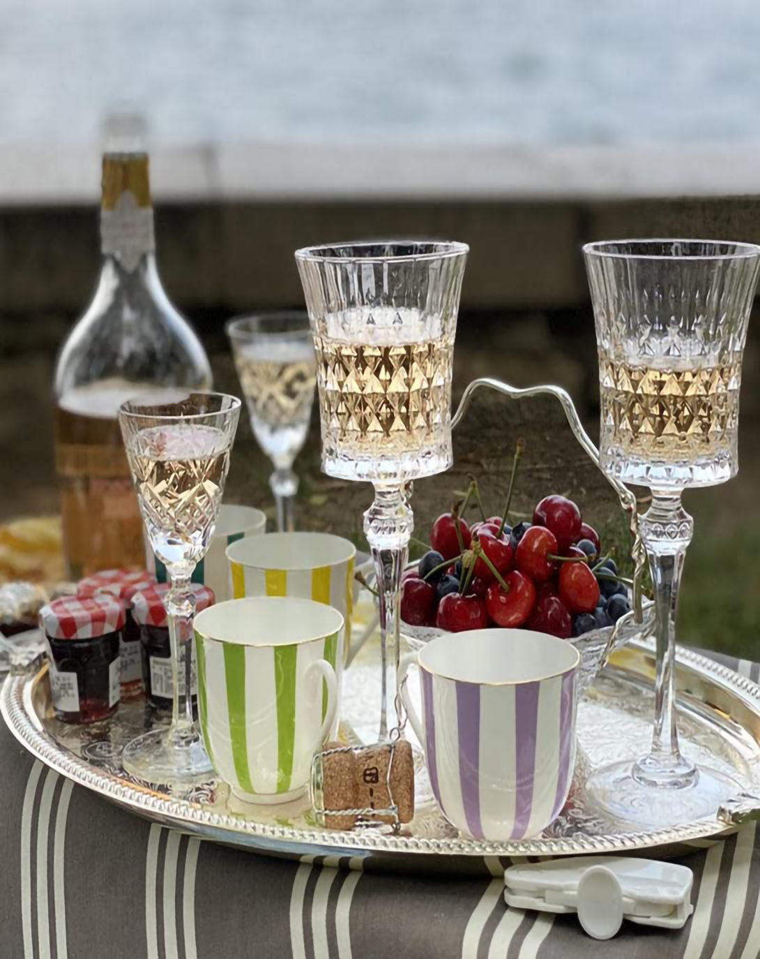 CIANA FINE CUT CRYSTAL WINE & CHAMPANGE GLASS SET