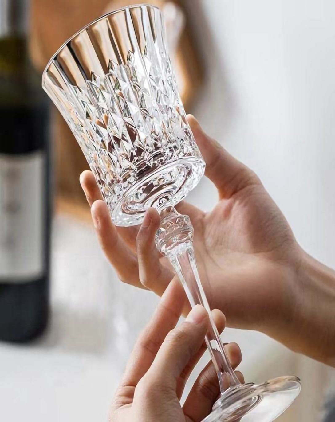 CIANA FINE CUT CRYSTAL WINE & CHAMPANGE GLASS SET