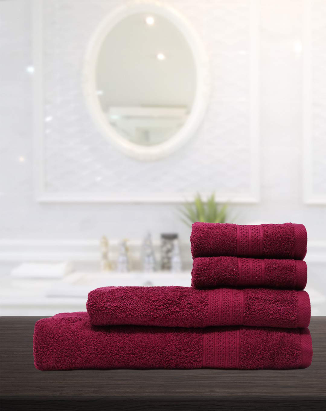 CORAL BATH TOWELS- 4PCS