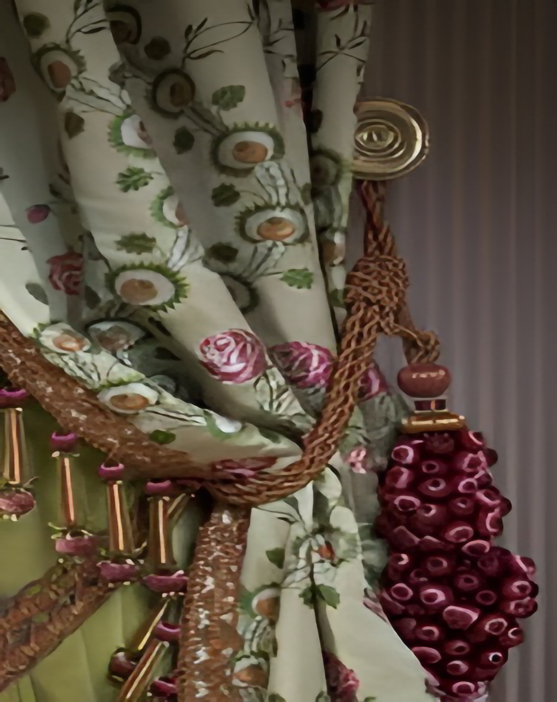 CORA TWO-SIDED GREEN CURTAINS