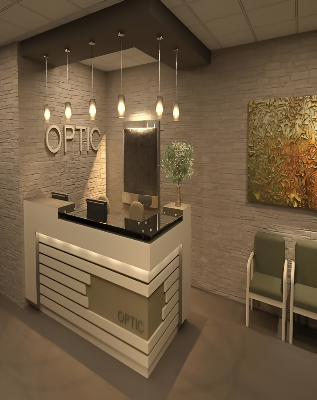 Cafe Beige Reception Desk | Small Reception Counter ANGIE HOMES