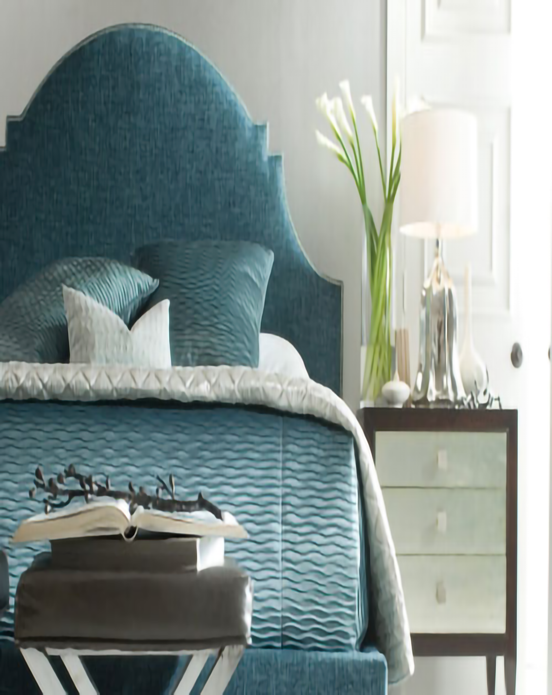 Carter Blue Bed With Head Board