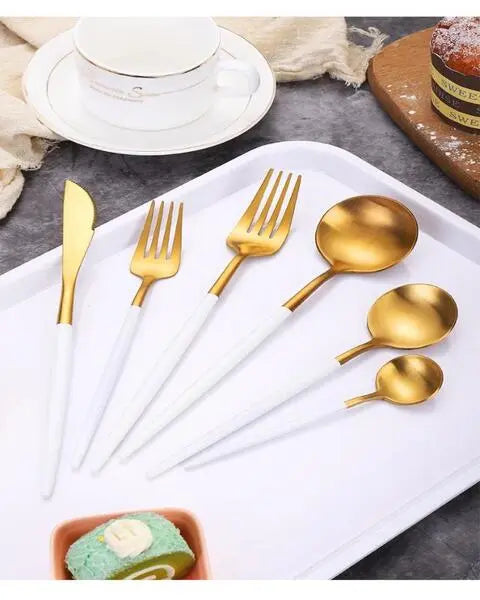 Caush Rose Gold Finish Cutlery Set ANGIE HOMES