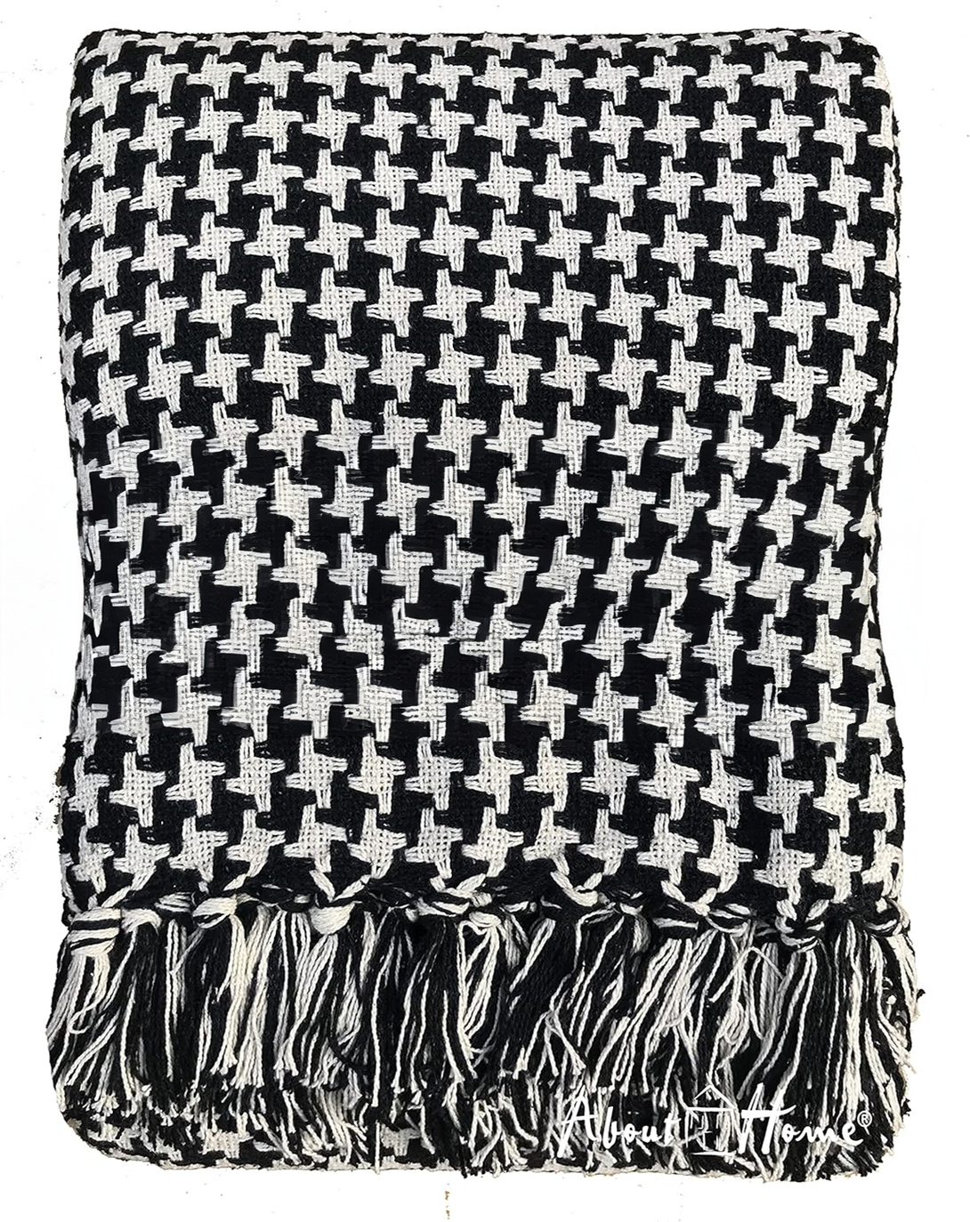 Checker Luxury Black & White Throw & Blanket