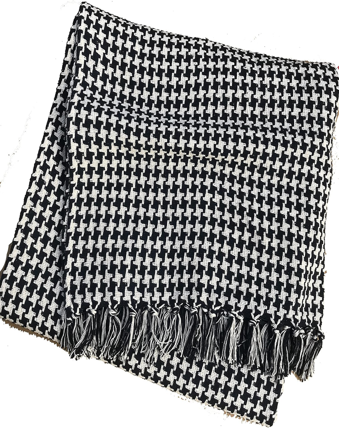 Checker Luxury Black & White Throw & Blanket
