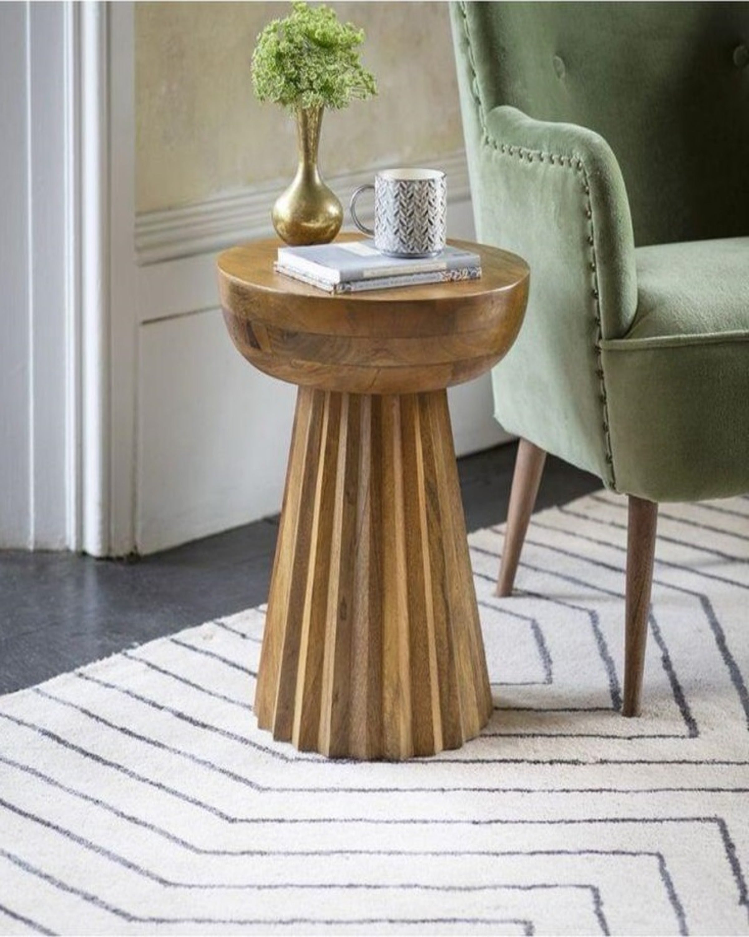 Chic Golden Round Side Table ANGIE HOMES