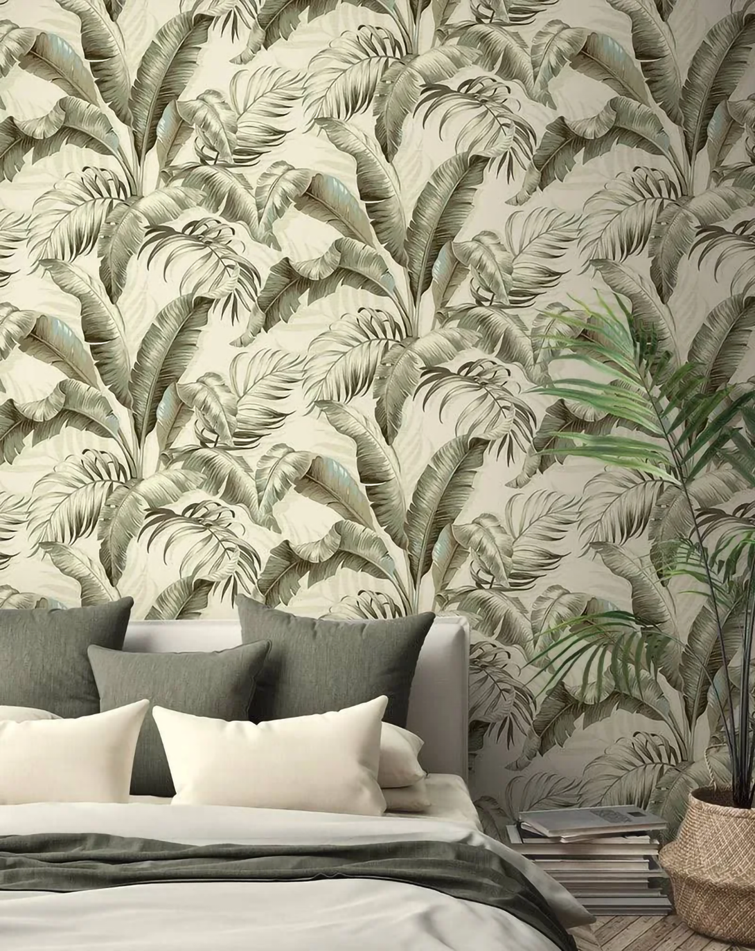 Chinese Palm Lightweight Mix Color Wallpaper