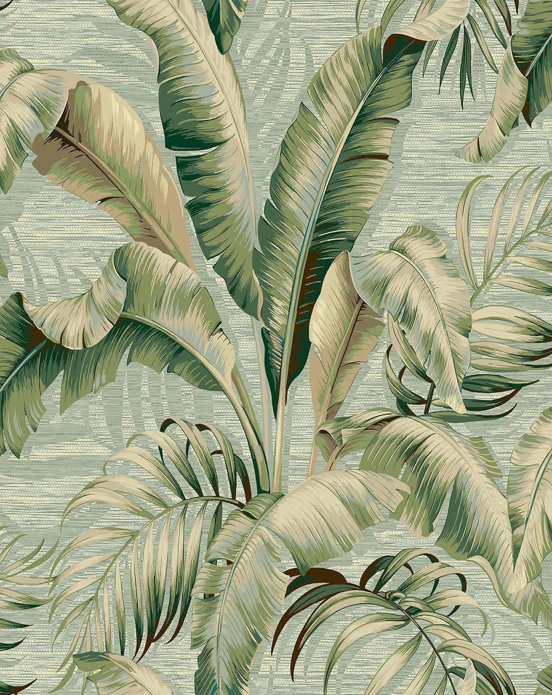 Chinese Palm Lightweight Mix Color Wallpaper