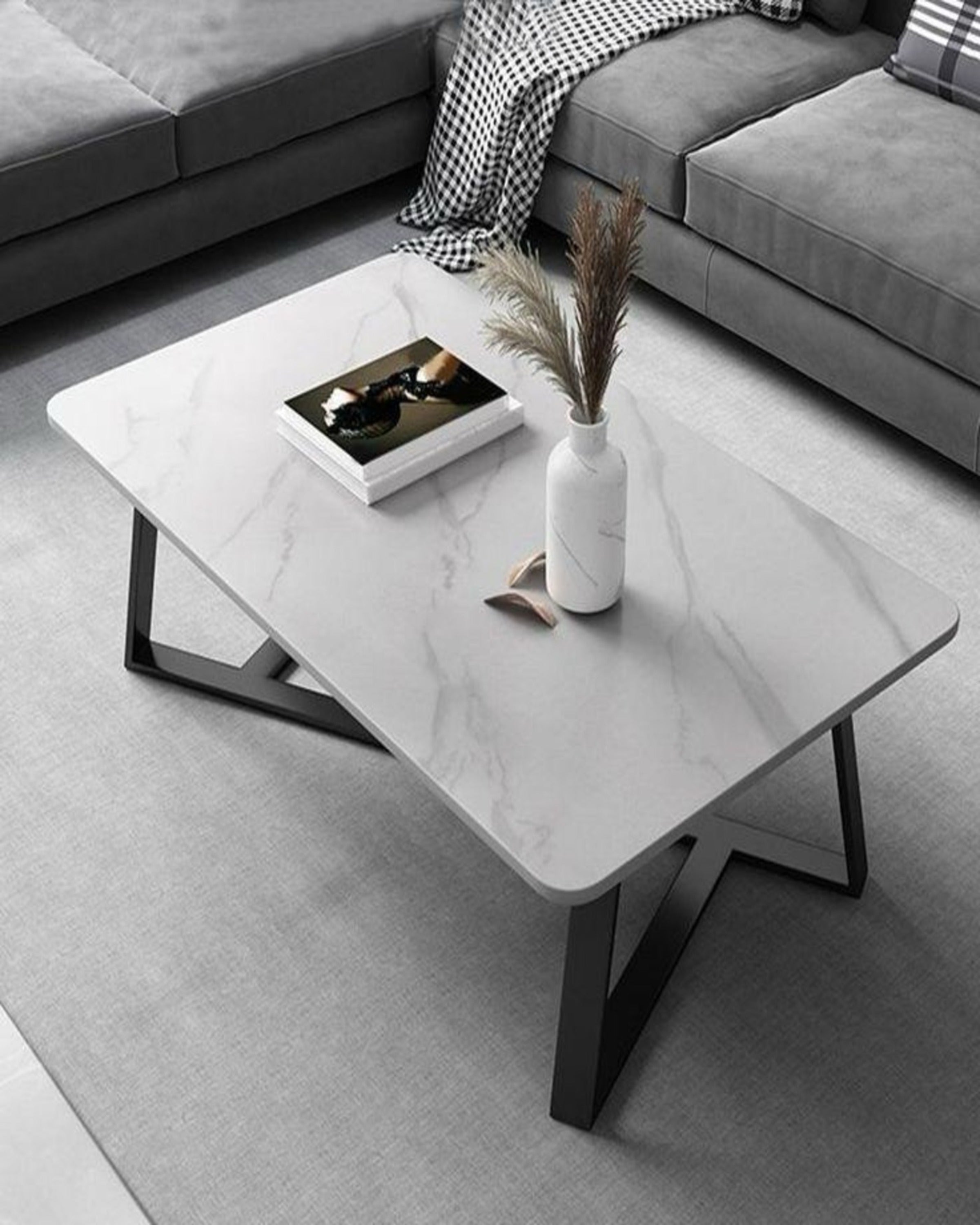 Glass-Top Industrial Coffee Table (Copy) ANGIE HOMES