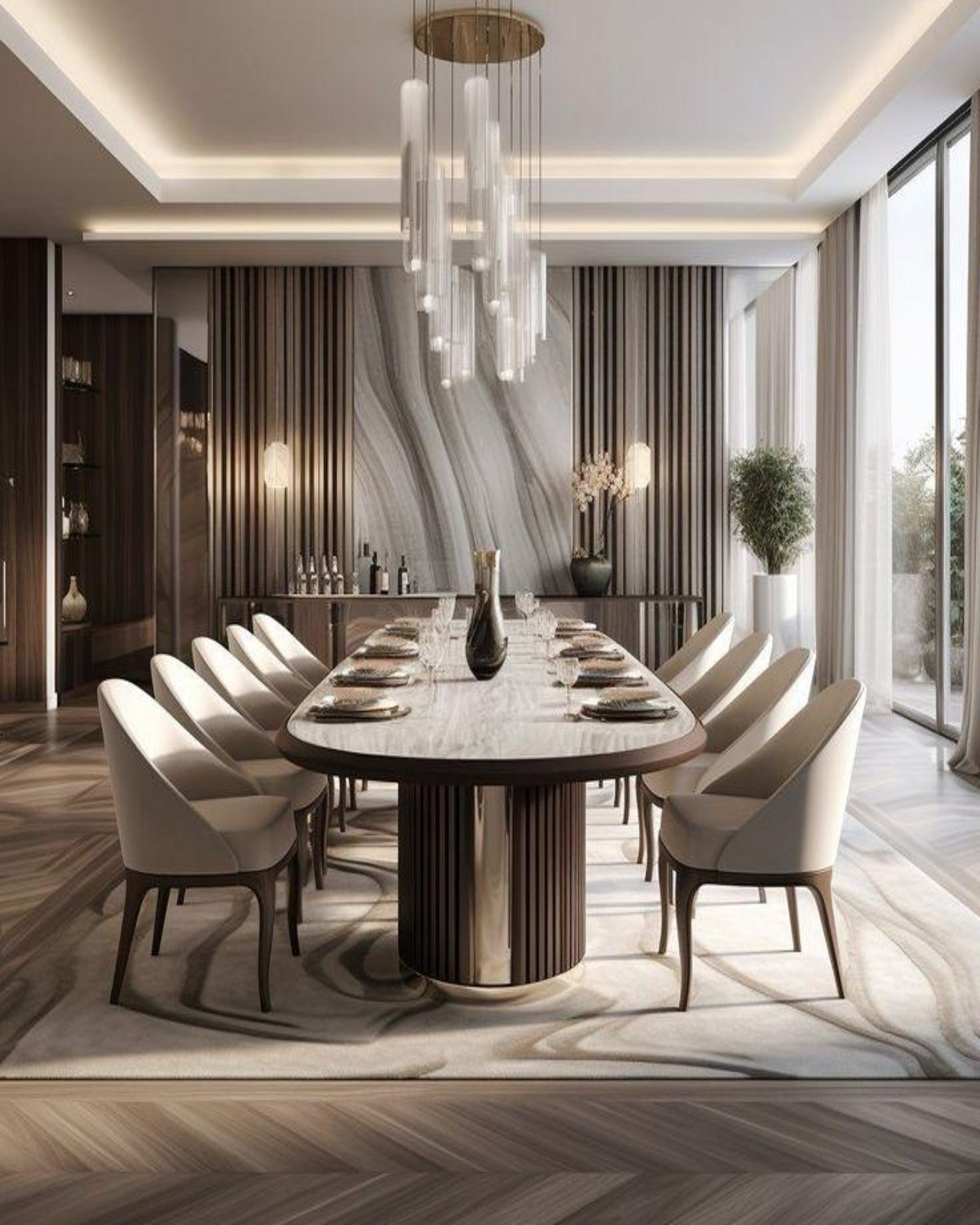 Contemporary Metal Dining Table ANGIE HOMES